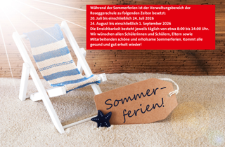 Wir wünschen schöne Sommerferien